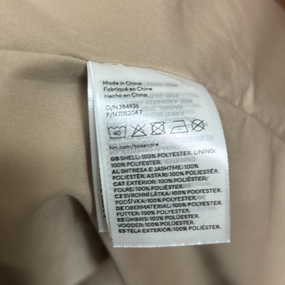 NWT H&M MIDI LENGTH KHAKI TRENCH COAT SZ M - Picture 8 of 8